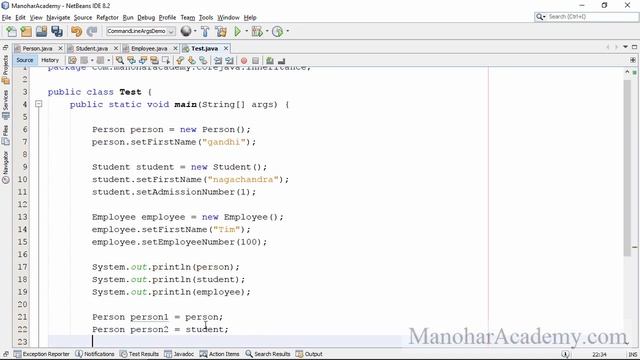 java dynamic polymorphism  (manohar academy)