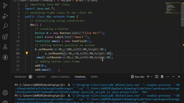 JAVA AWT GUI application смотреть онлайн