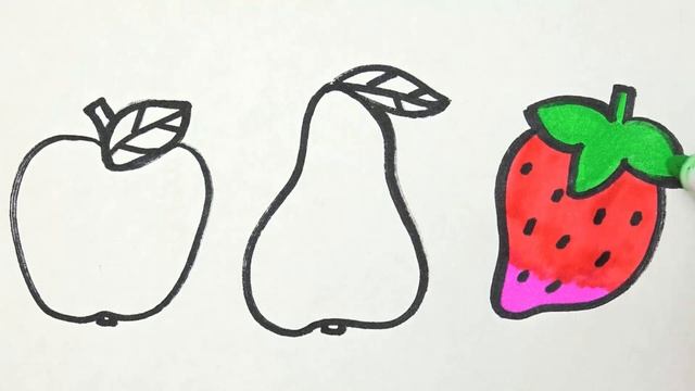 Drawing fruits for children|Bolalar uchun mevalarni chizish|Рисование фруктов для детей