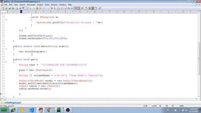 Simple Java Program to print JTable, JFrame, Receipt through printer. смотреть онлайн