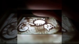 Как нарисовать кота песком