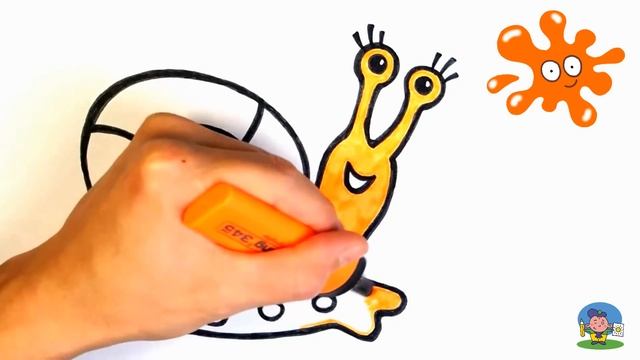 Как нарисовать УЛИТКУ / Мультик Раскраска УЛИТКА для детей / Простые рисунки / How to draw a snail