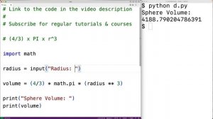 Volume Of A Sphere | Python Example