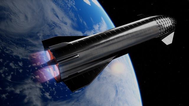 Space animation footage - Crew Starship firing vacuum earth orbit - Clip 10 A смотреть онлайн
