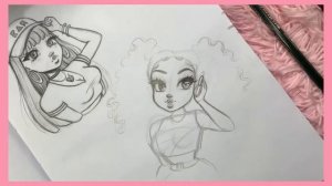 Drawing BRATZ, BARBIE and MYSCENE in MY ART STYLE! | Filling My New Sketchbook | ♡ Christina Lorre'