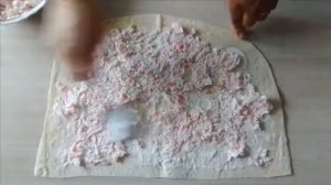 Рулет из лаваша с крабовыми палочками