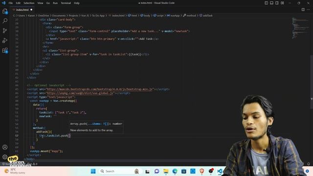 (Hindi) Model Binding and Event Handling in Vue.js 3 | The Karan Pargaien