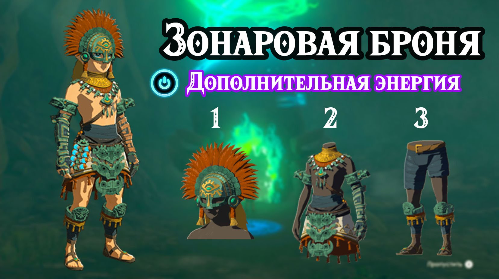 Зонаровая броня. Дополнительная энергия. The Legend Of Zelda Tears Of The Kingdom. Zonaite Set