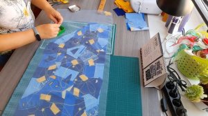 Куртка бомбер в технике пицца. Утилизация остатков тканей.