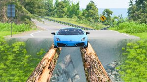 Машины против Бревенчатого Моста в BeamNG Drive