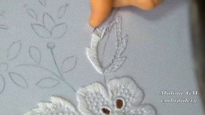 Hand Embroidery WHITE WORK satin stitch