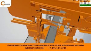 Автоматический станок для резки под углами . Консоль вращается сервоприводом с точностью 1 градус