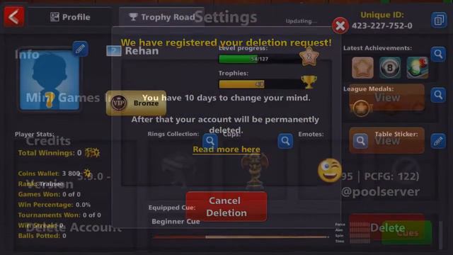 How To Delete 8 Ball Pool Account