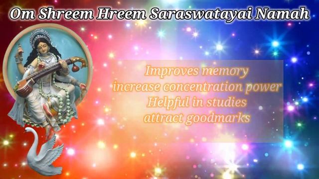 Popular saraswati mantra for sharp mind and focus || सरस्वती मंत्र || mantra for students