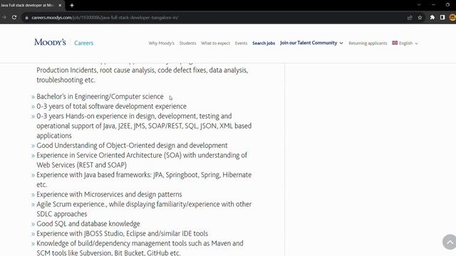 Moody's Hiring for Java Full stack developer Role in Bangalore - Freshers are Eligible to Apply смотреть онлайн