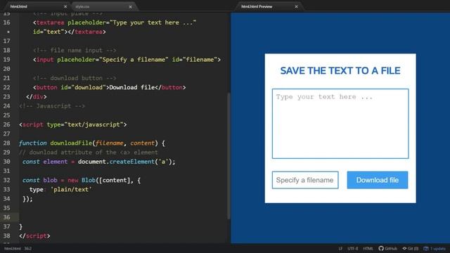 Save Textarea Text to a File using JavaScript | Create & Save Files In Javascript смотреть онлайн