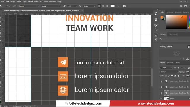 Tri Fold Brochure Design | Brochure Design in Adobe Photoshop 2020 | Stech Designz | Free Template смотреть онлайн