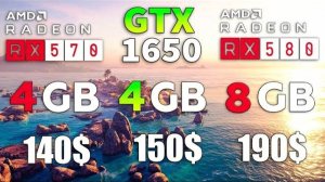 GTX 1650 vs RX 570 vs RX 580 Test in 8 Games