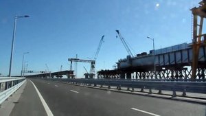 Крымский мост в направлении Керчи, 19.09.2018
