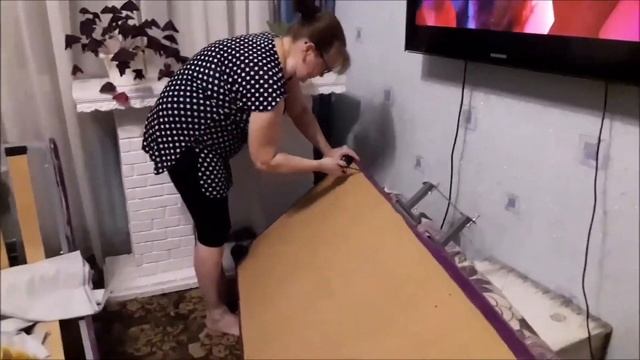 я это сделала сама....     перетяжка дивана своими руками
