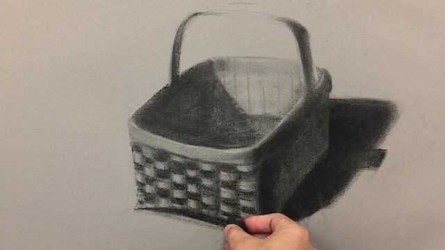 ZIMOU TAN | ART | How to draw, weaving basket on toned paper.