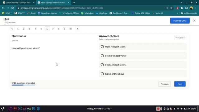 Learn Django? Framework | Web Development?? | Great Learning | Quiz questions | Dhamaka ?