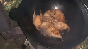 Сочные перепёлки с овощами в казане