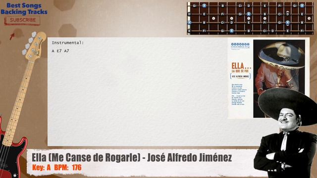 🎻 Ella (Me Canse de Rogarle) - José Alfredo Jiménez Bass Backing Track with chords and lyrics смотреть онлайн