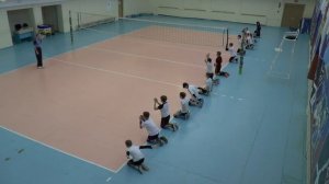 Детский волейбол. Мальчики. Тренировка. Разминка без мячей