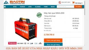 Máy hàn Btec -Máy hàn inverter Btec- MMA-200I xác nhỏ