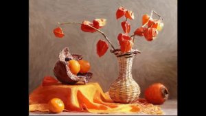 Осенний натюрморт с физалисом. Курс сухой пастели.