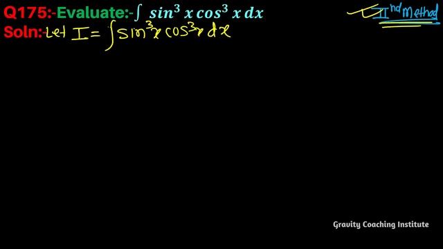 Q175 | ∫ sin^3x cos^3x dx | Integral of sin cube x cos cube x | Integration sin ^3 x cos ^3 x