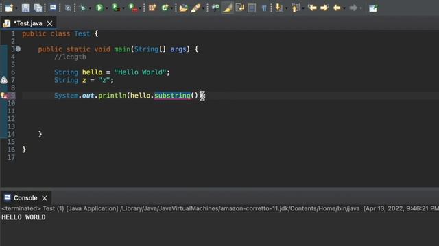 String Methods in Java (API) : Part 1