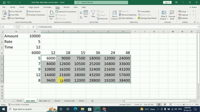 How to use Data Table in excel 2021 | Excel What if Analysis Data Table смотреть онлайн
