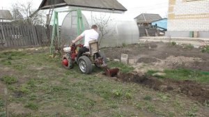 Неудачный эксперимент пахоты мотоблоком МТЗ Беларус 09Н с самодельным адаптером.