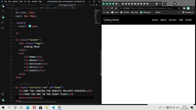 Part1:How to create webpage || HTML, CSS, BOOTSTRAP | Header & Main section