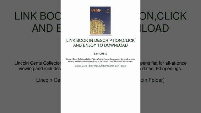 [[read]] Lincoln Cents Folder Plain (Official Whitman Coin Folder)