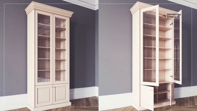 Книжные шкафы и библиотеки из массива дуба и ясеня | Фабрика мебели | бренд Progressive Massivе смотреть онлайн