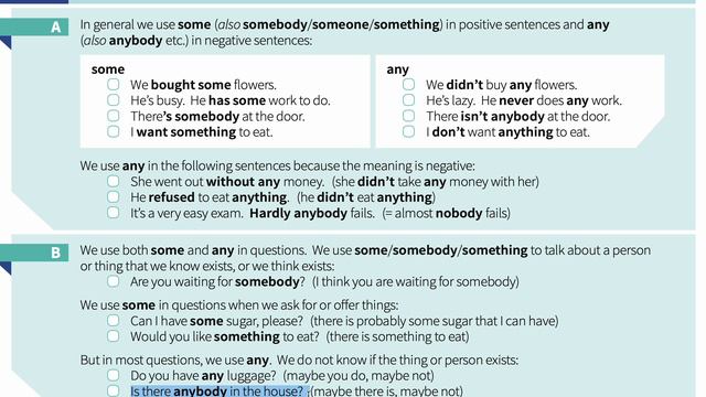 85. Some, any