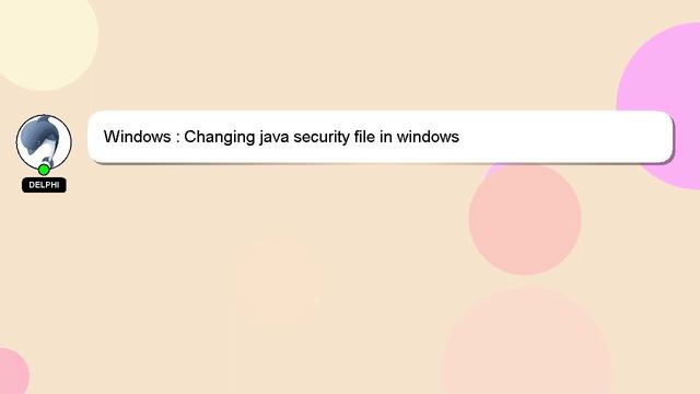 Windows : Changing java security file in windows смотреть онлайн