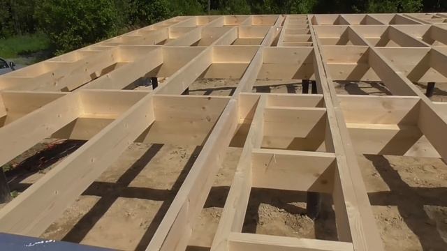 Строительство каркасного дома своими руками. Лаги. Выравнивание. Временный настил. смотреть онлайн