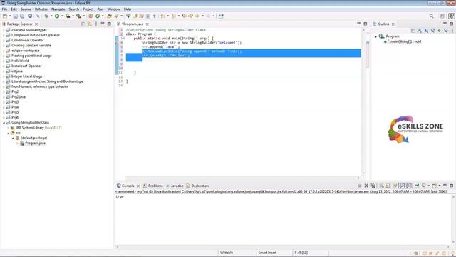 JAVA - Lecture 21 USING STRINGBUILDER CLASS WITH THE HELP OF A PROGRAM IN JAVA