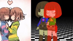 |реакция Чары и Фриск на шипы| {шип: чариск}