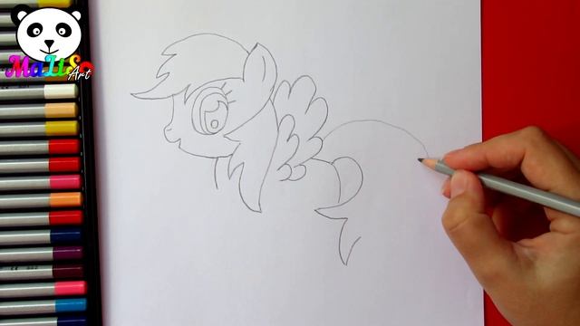 How to draw Rainbow Dash My Little Pony | Как нарисовать пони Рейнбоу Дэш | Рисуем Пони Радугу Дэш