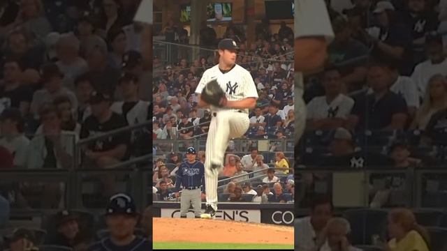 Gerrit Cole Slow Motion Pitching Mechanics (3rd Base Side)