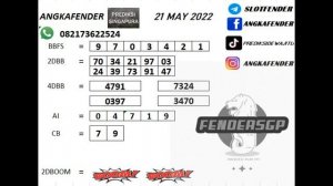 PREDIKSI SINGAPORE HARI INI 21 MAY 2022  DARI BANG FENDER DAN ANGKA ANGKA GAIBNYA || FENDERSGP