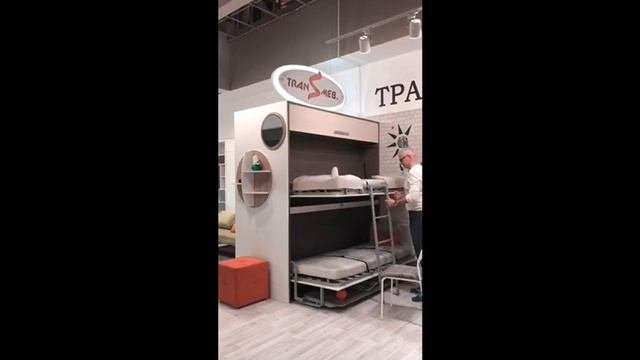 Двухъярусная кровать трансформер в действии (TRANSMEB)