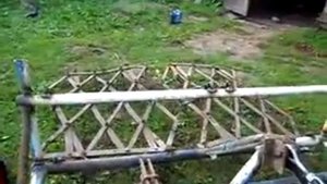 Навесные бороны на самодельный трактор.