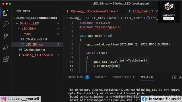 ESP32 LED Blinking Tutorial with ESP-IDF: Menuconfig and Code Implementation Explained