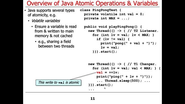 Overview of Java Atomic Operations and Variables смотреть онлайн